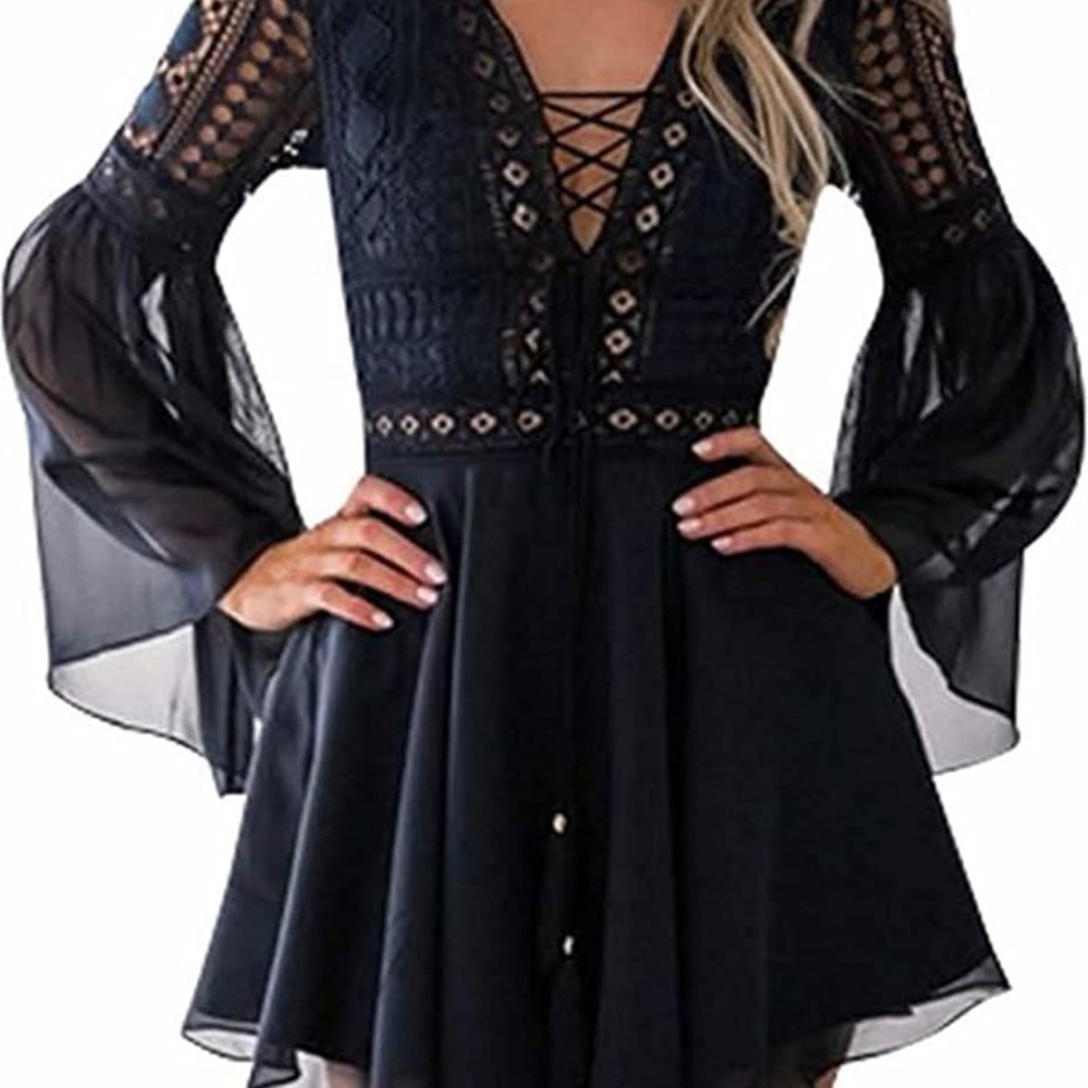 BRAND NEW Women’s Bohemian Dress Black Flowy